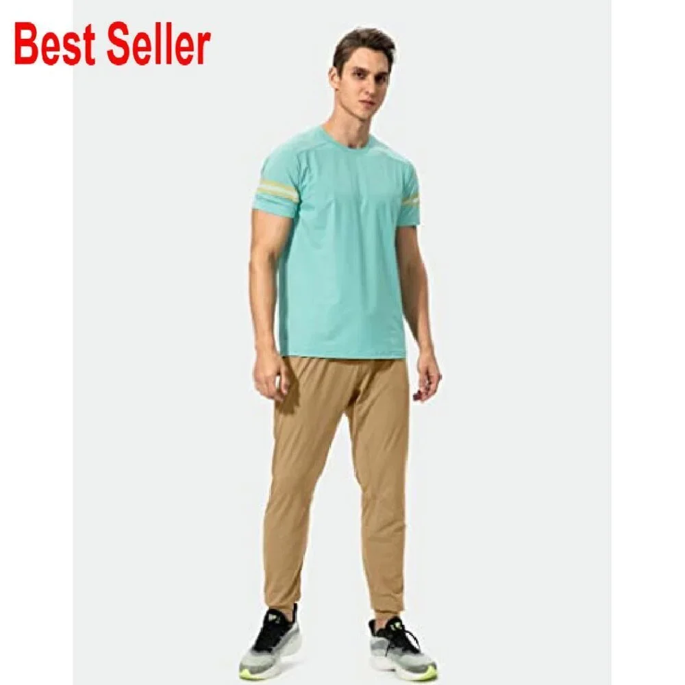 Men's Athletic Sweatpants with Zipper Pockets Tapered Fit Joggers